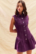 SO ME Button Down Sleeveless Collared Game Day Mini Dress product image