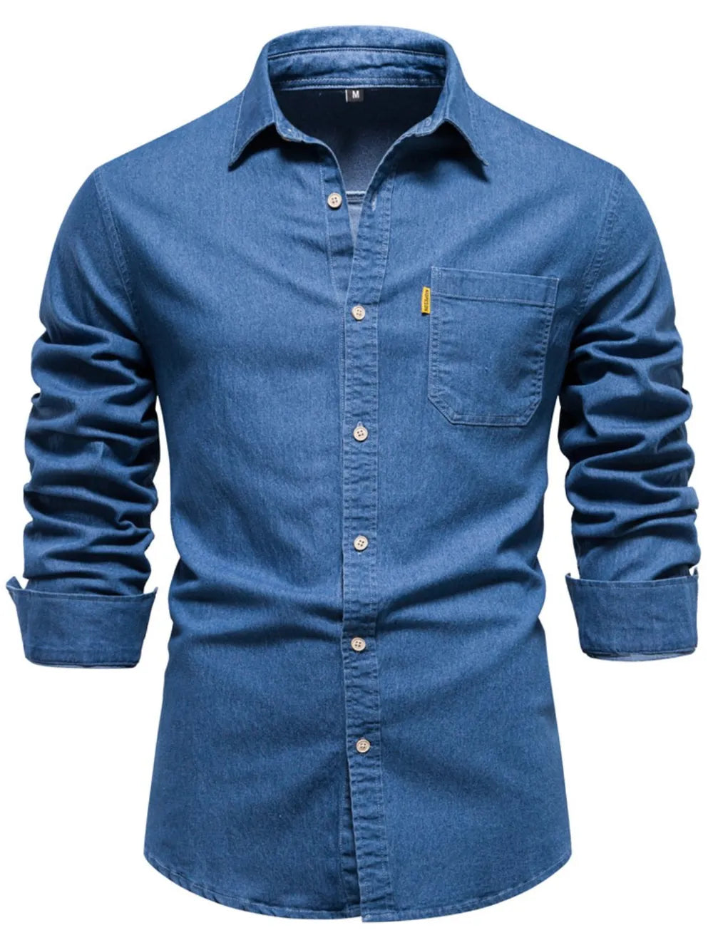 Men's Button-Down Denim Shirt with Chest Pocket product image