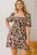 ODDI Full Size Floral Tie-Back Mini Dress product image