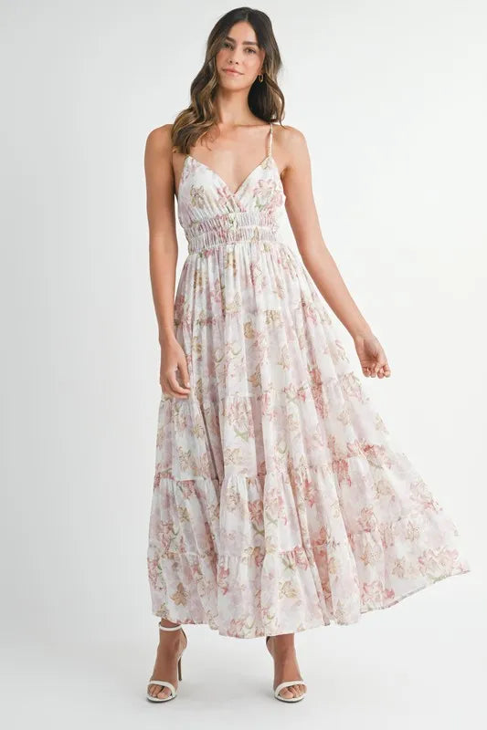 MABLE Floral Print Tiered Cami Maxi Dress product image