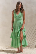 Jade By Jane Full Size Sleeveless Gingham Print Tiered Midi Dress Plus Size product image