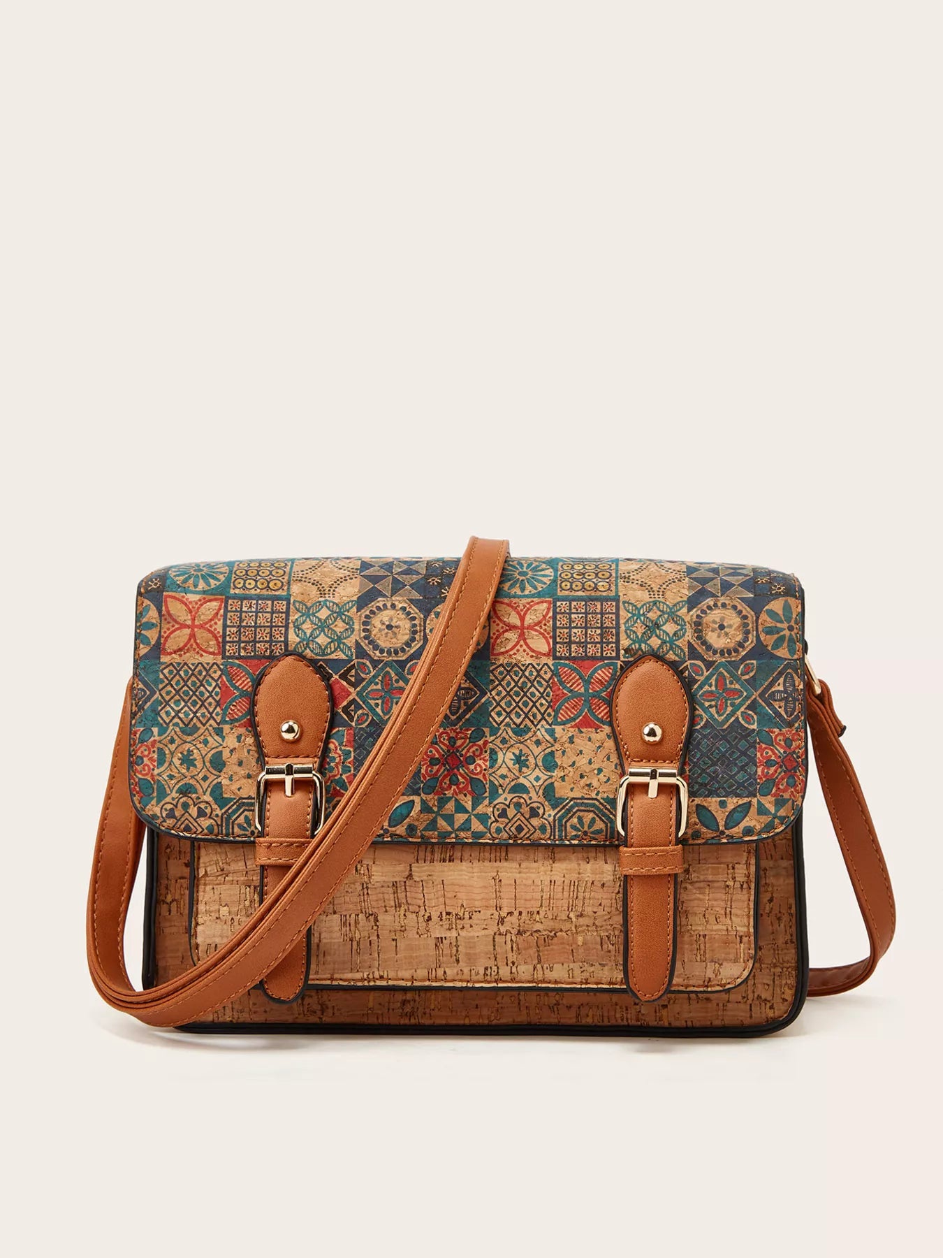 Vintage Pattern PU Leather Crossbody Bag product image