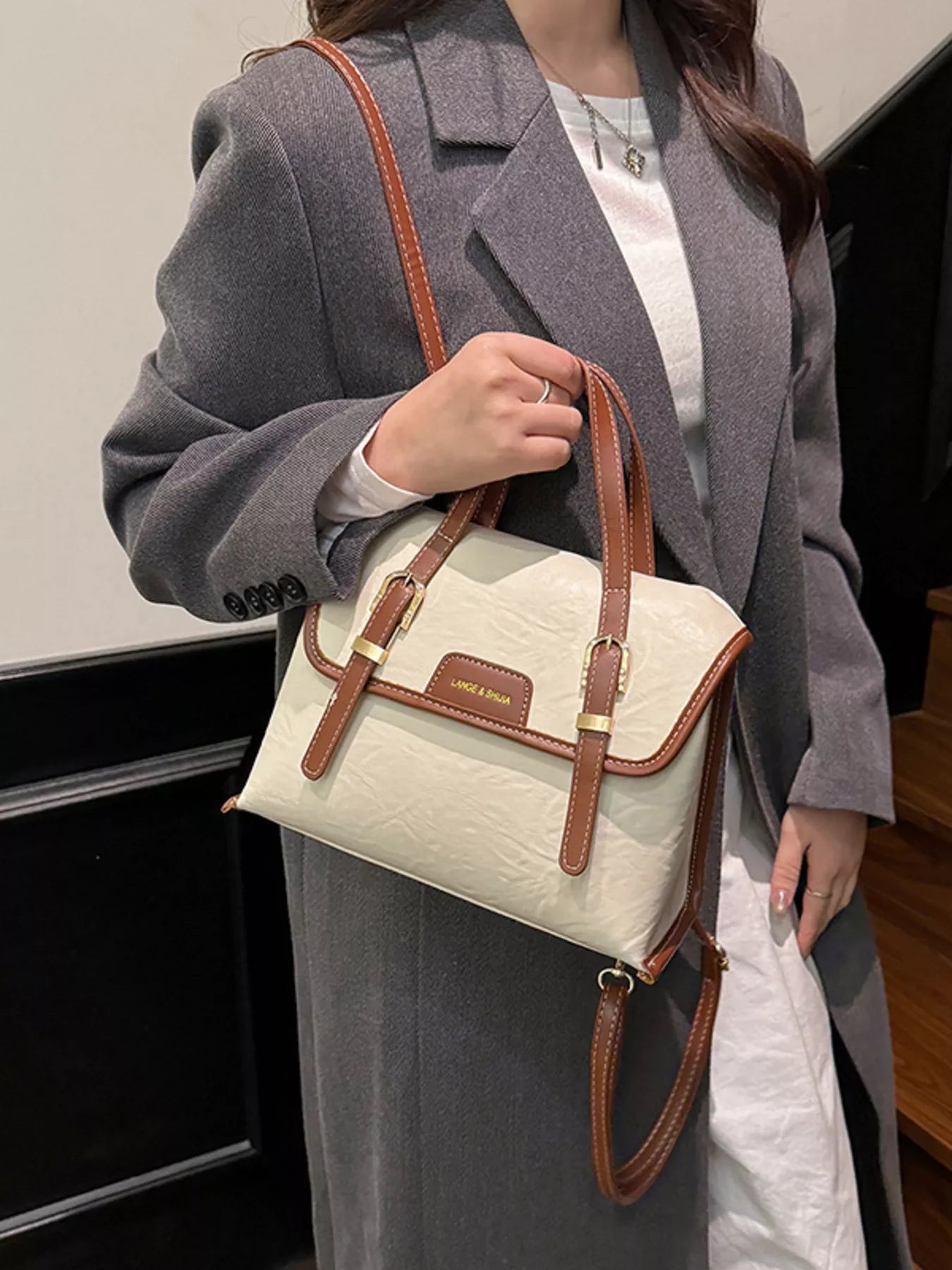 Leather Flap Backpack Bag product image