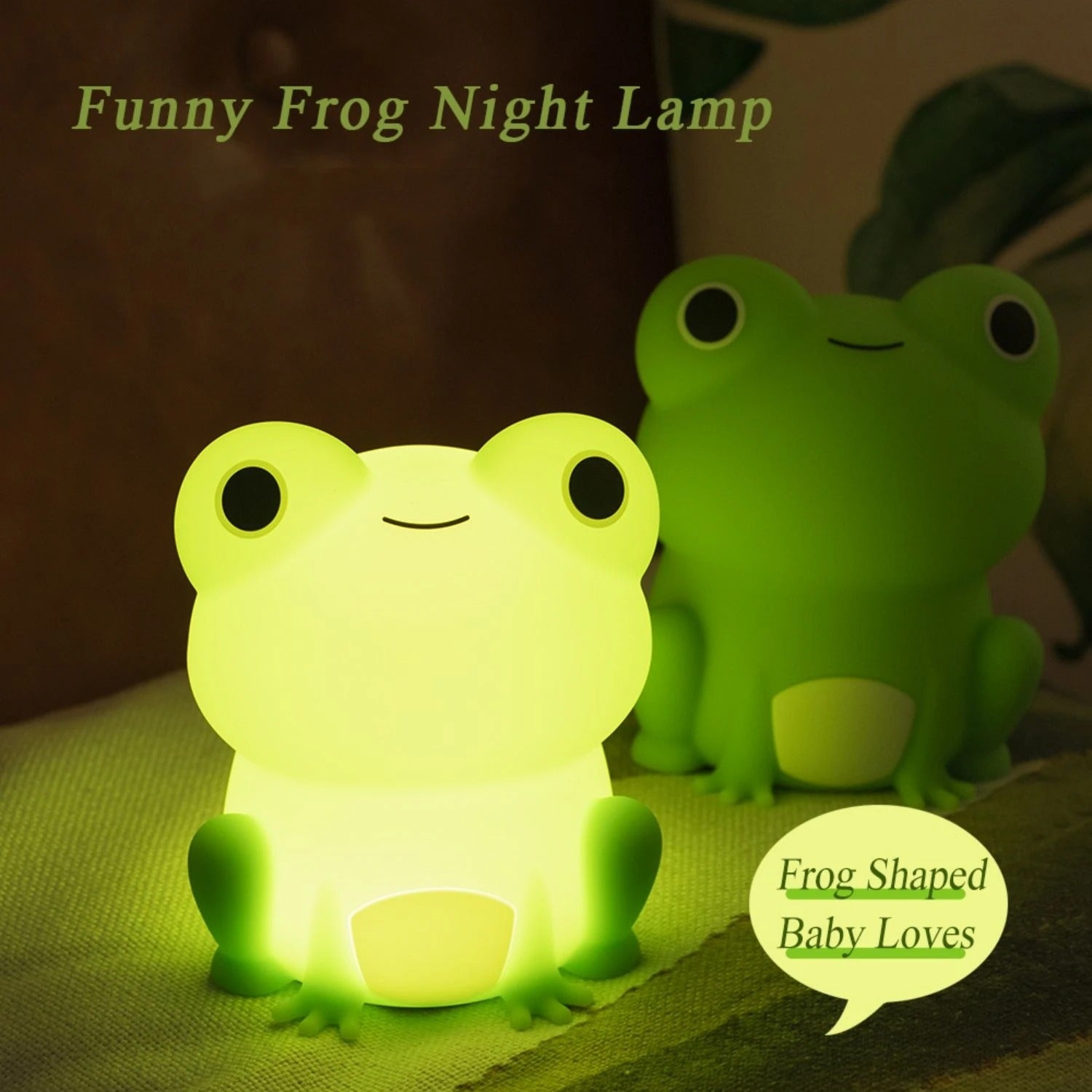 Lamp for Kids Frog Soft Silicone Sleeping Night Light Dimmable Timer Rechargeable Colorful Light Room Decor product image