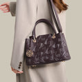Embossed Pattern Leather Top Handle Handbag product image
