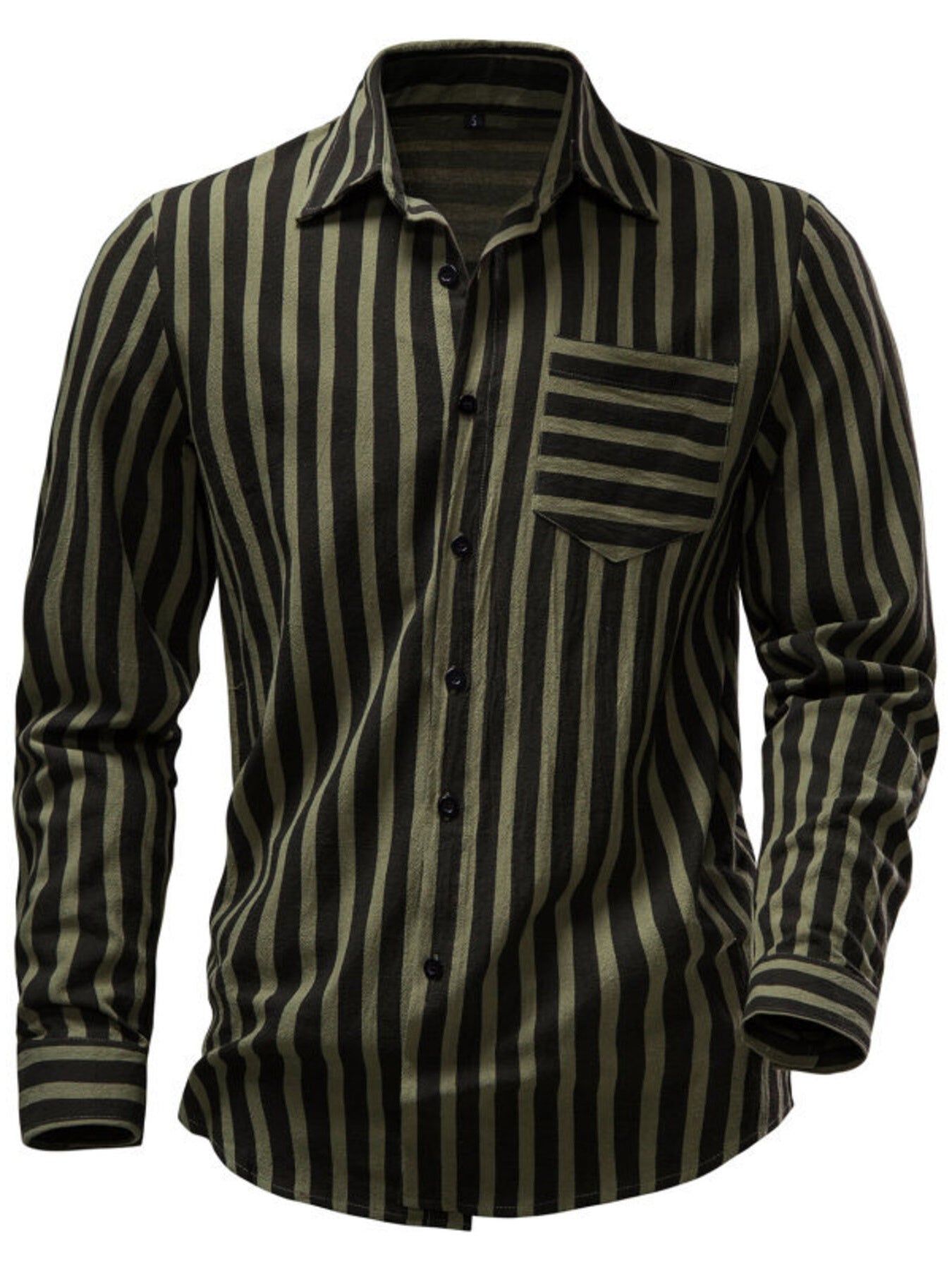 Men's Striped Casual Long Sleeve Shirt product image
