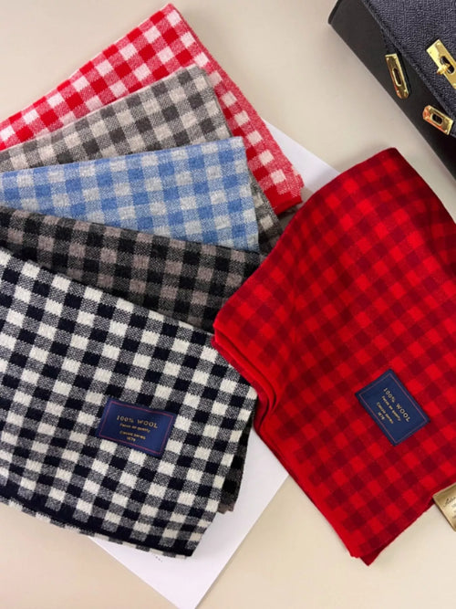 100% Wool Plaid Scarf product image