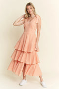 Jade By Jane Sleeveless Gingham Print Tiered Midi Dress product image