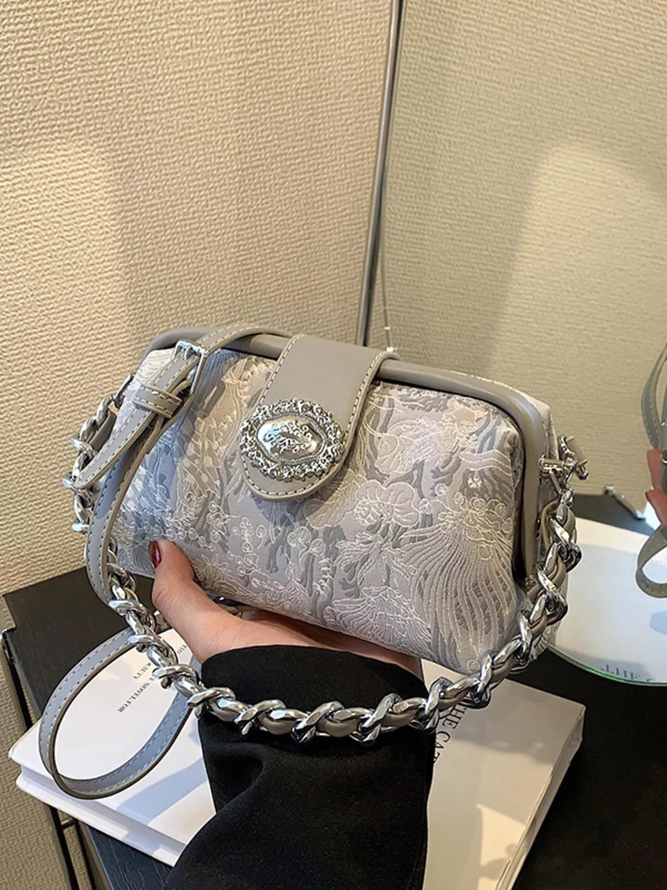 Embroidered Chain Crossbody Bag product image