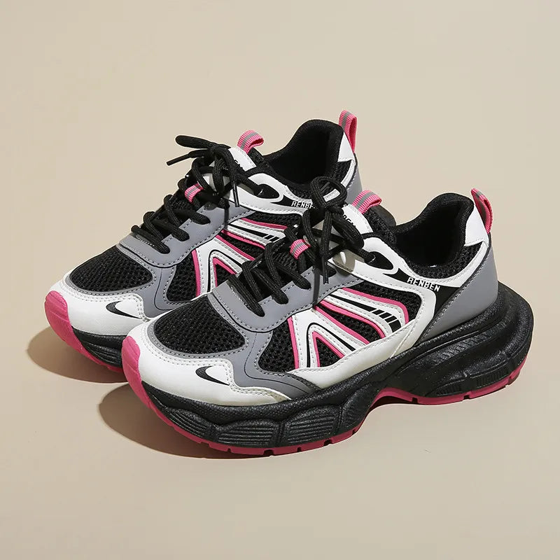 Lace-Up Platform Athletic Shoes product image