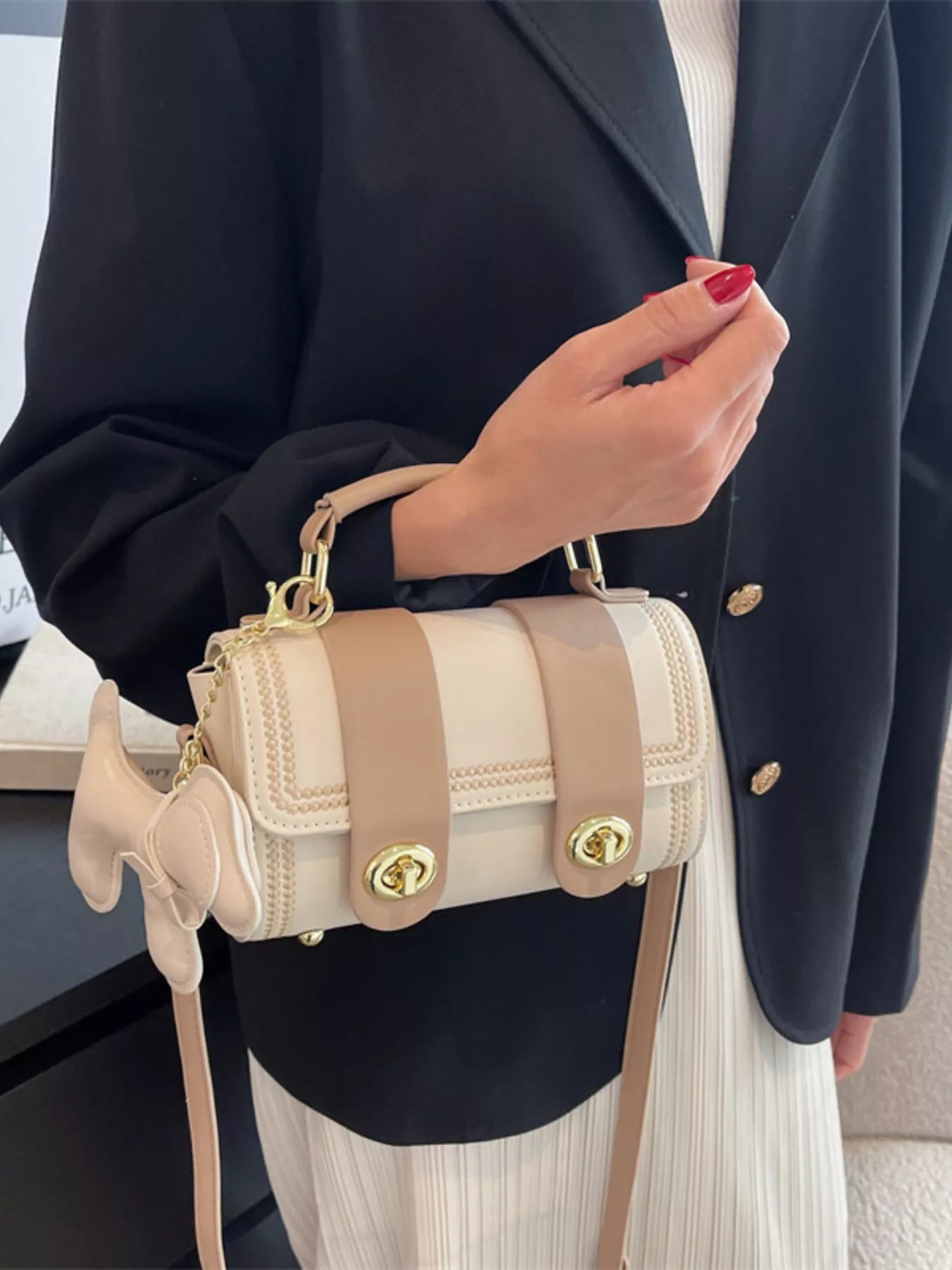 Leather Crossbody Bag with Charm product image