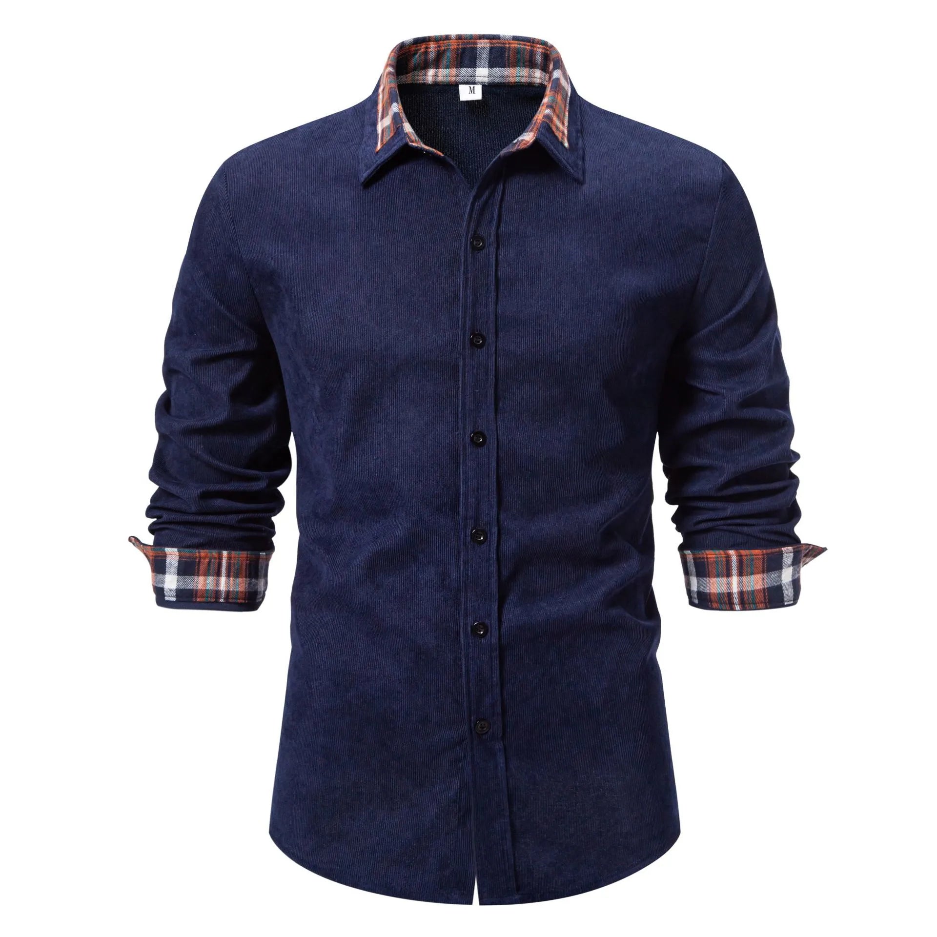 Men's Casual Shirt with Plaid Contrast Details product image