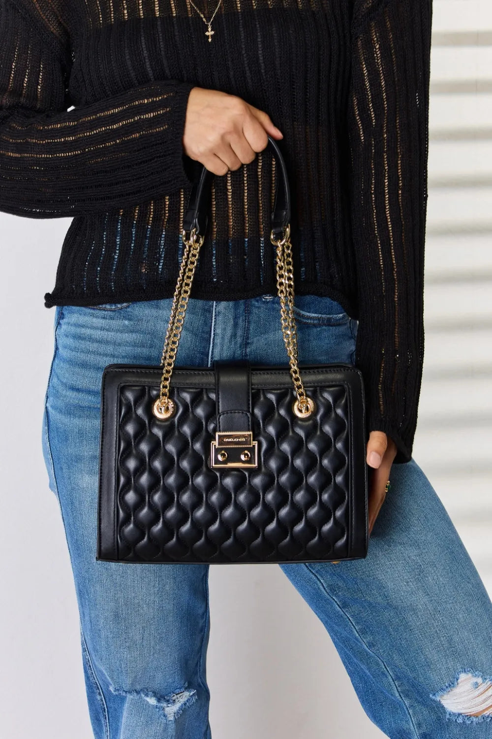 David Jones Quilted PU Leather Handbag product image