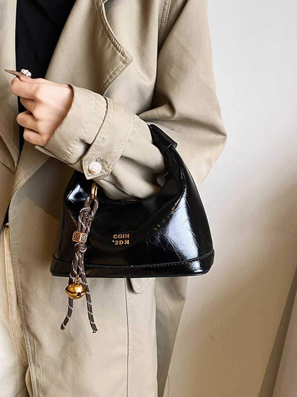 Leather Crossbody Bag with Charm product image