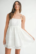 MABLE Eyelet Lace Babydoll Mini Cami Dress product image