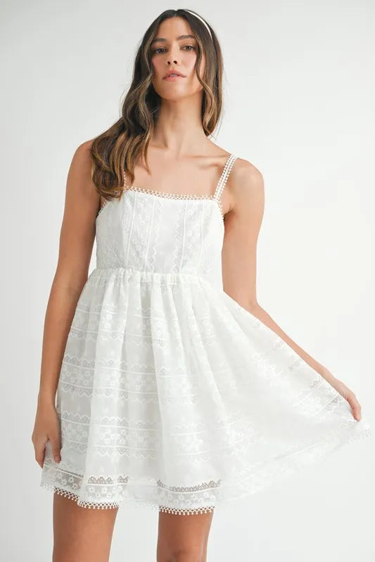 MABLE Eyelet Lace Babydoll Mini Cami Dress product image