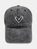 Washed Heart Embroidered Baseball Cap product image
