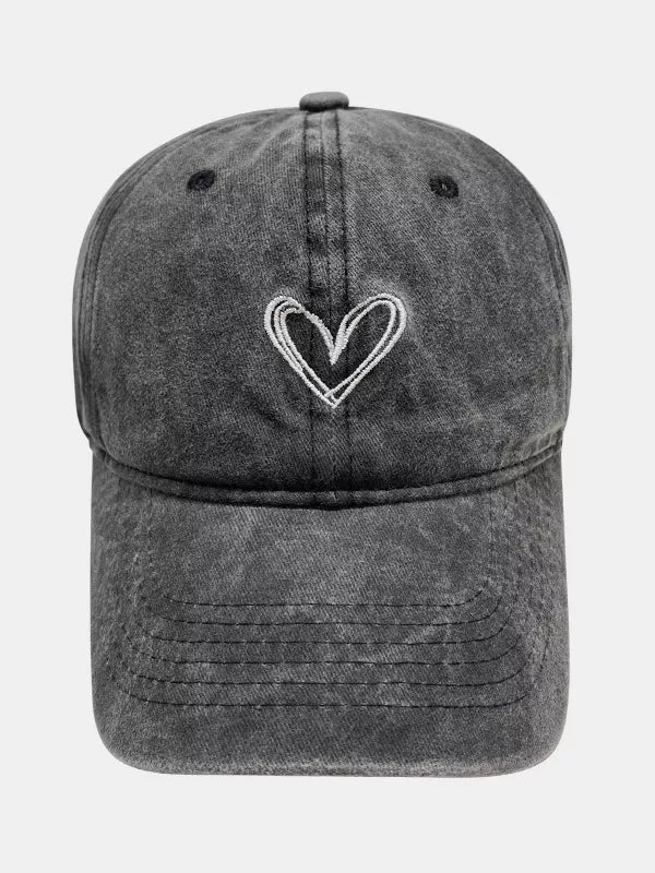 Washed Heart Embroidered Baseball Cap product image