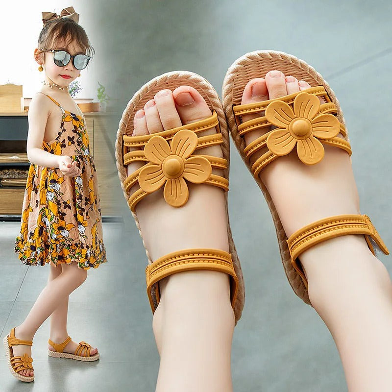 Girls' Sandals Children's Fashion Soft Sole Princess Shoes Kids 2023 New Summer Sandals Flat School Shoes Baby Girls Shoes pr