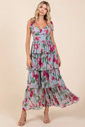 Mittoshop Layered Floral Sweetheart Neck Maxi Dress product image