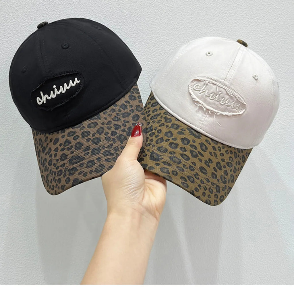 Leopard Print Baseball Cap with Embroidered Letter product image