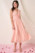 Mittoshop Ruched V-Neck Sleeveless Midi Dress product image