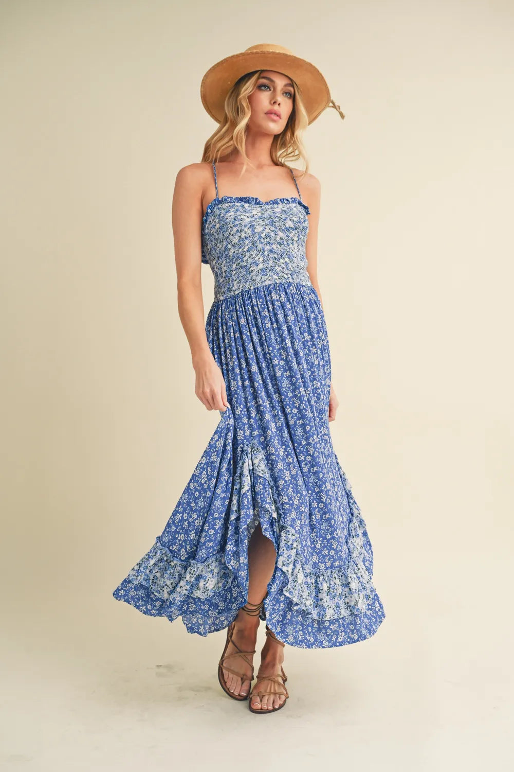 Aemi + Co Ditsy Floral Ruffled Hem Maxi Cami Dress product image