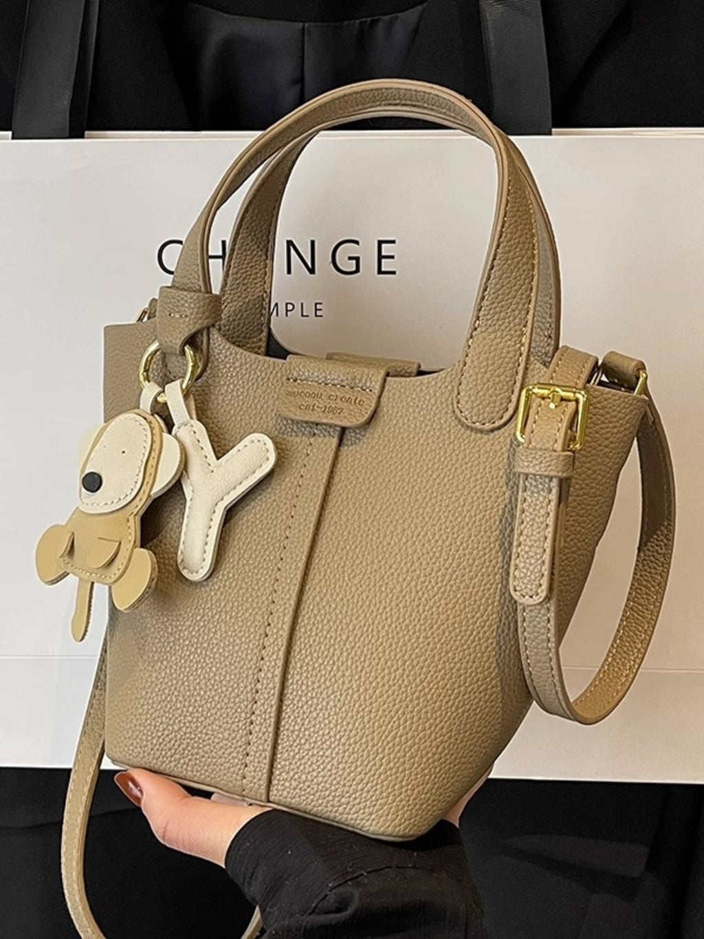 Leather Bucket Crossbody Bag product image