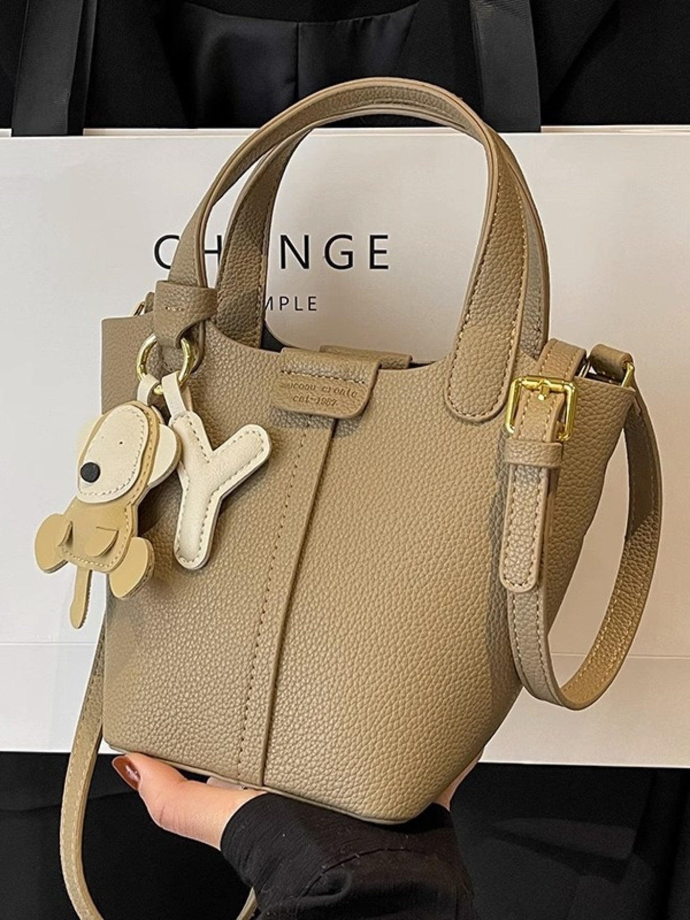 Leather Bucket Crossbody Bag product image