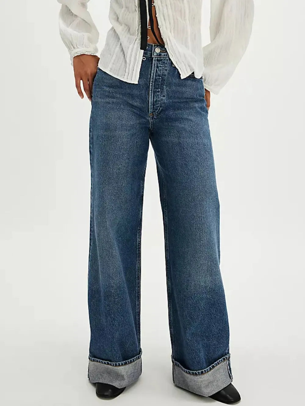 Cuffed Jeans with Pockets product image