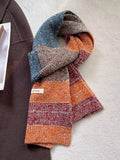 100% Wool Color Block Knitted Scarf product image