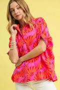 Umgee Printed Button-Up Relaxed Shirt product image