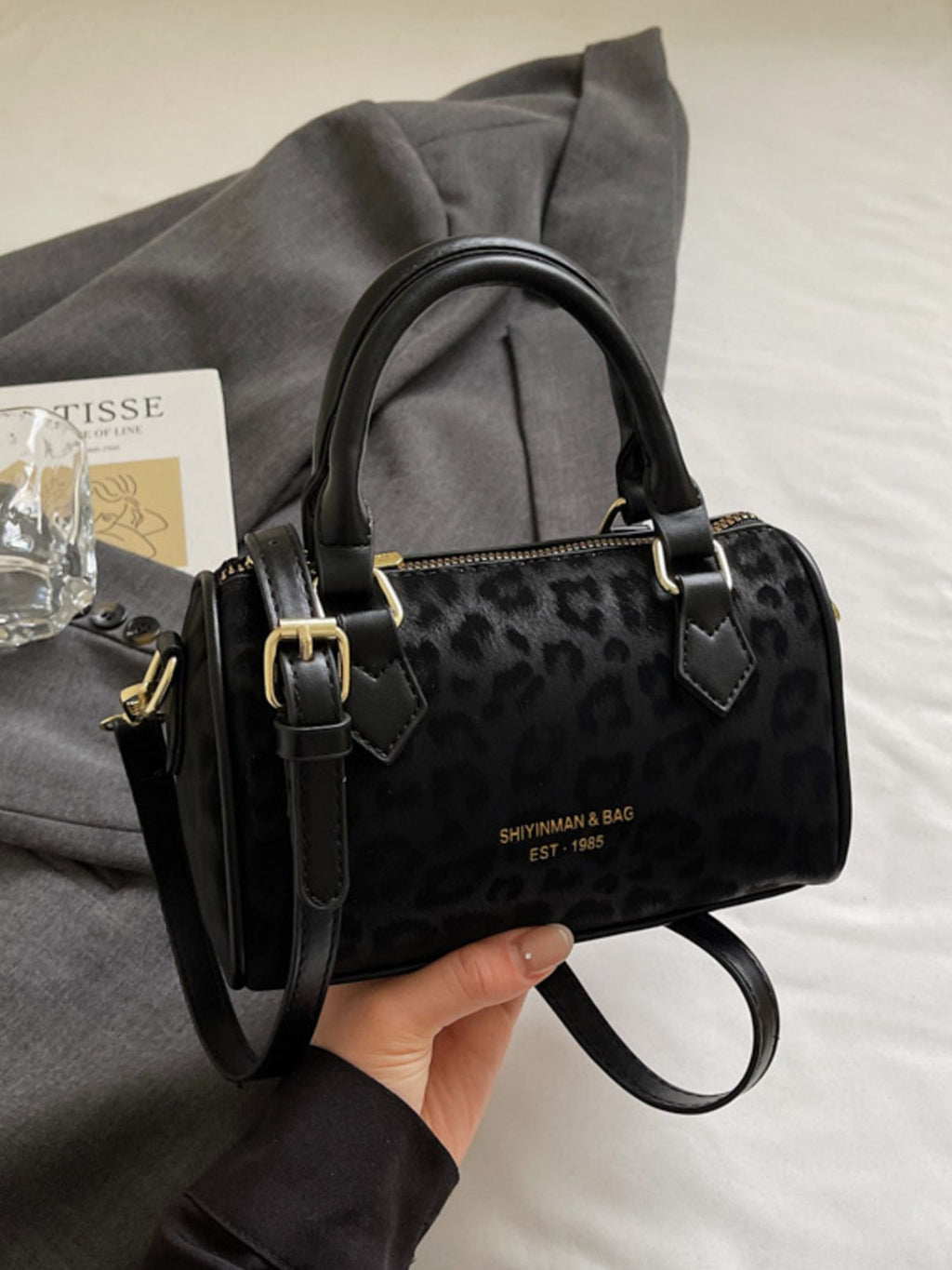 Leopard Print Barrel Crossbody Bag product image